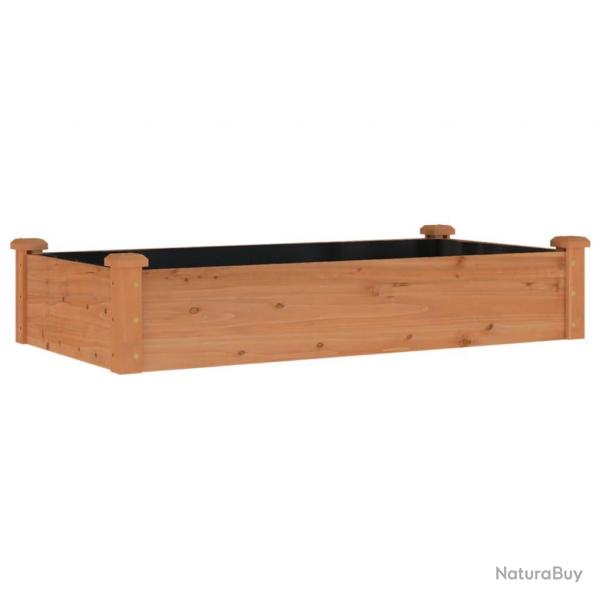 Jardinire bac lit surlev plantes fleurs terrasse jardin de jardin doublure 120 x 60 x 25 cm bois