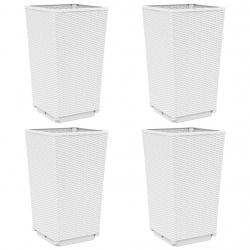 Jardinière bac lit surélevé plantes fleurs jardin terrasses lot de 4 32,5 x 32,5 x 57 cm polypropyl