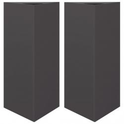 Jardinière bac lit surélevé plantes fleurs jardin terrasses lot de 2 triangulaire 40 x 34,5 x 70 cm