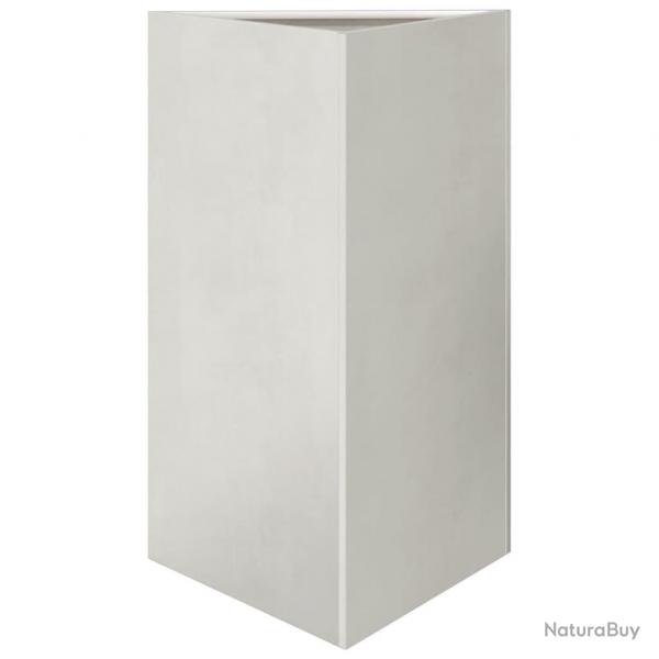 Jardinire bac lit surlev plantes fleurs terrasse jardin triangulaire 50 x 43 x 75 cm acier inoxy