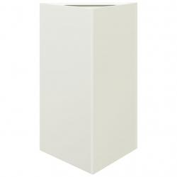 Jardinière bac lit surélevé plantes fleurs terrasse jardin triangulaire 50 x 43 x 75 cm acier blanc