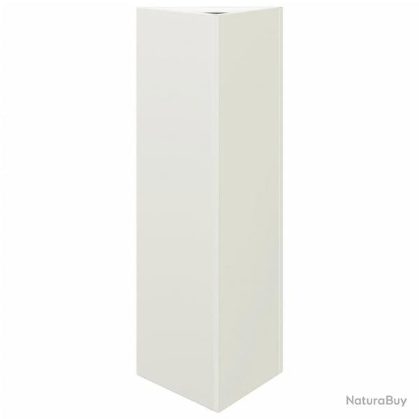 Jardinire bac lit surlev plantes fleurs terrasse jardin triangulaire 30 x 26 x 75 cm acier blanc