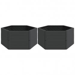 Jardinière bac lit surélevé plantes fleurs jardin terrasses de jardin lot de 2 PP anthracite 02_003