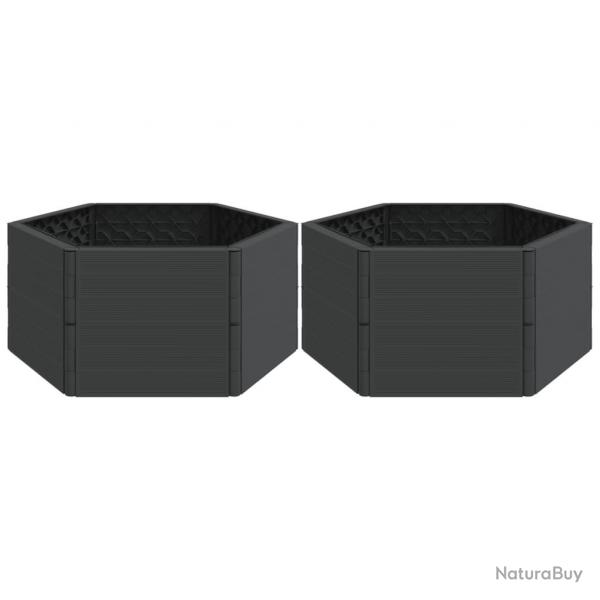 Jardinire bac lit surlev plantes fleurs jardin terrasses de jardin lot de 2 PP anthracite 02_003