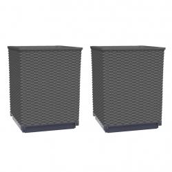 Jardinière bac lit surélevé plantes fleurs jardin terrasses lot de 2 30 x 30 x 37 cm polypropylène