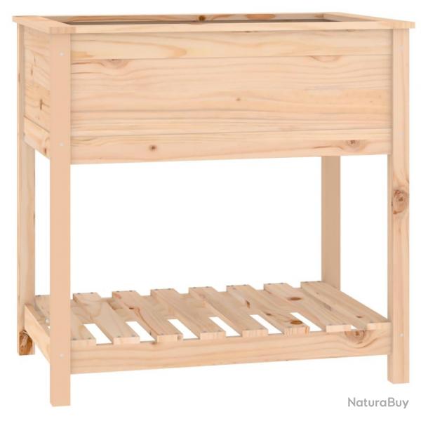 Jardinire bac lit surlev plantes fleurs terrasse jardin avec tagre 82,5 x 54 x 81 cm bois mass