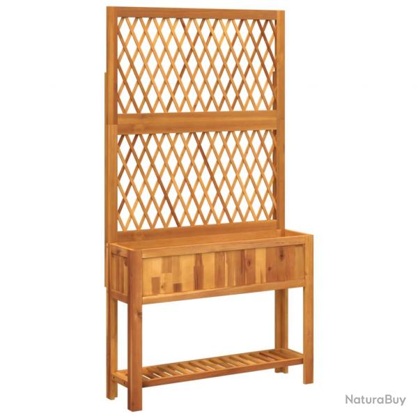 Jardinire bac lit surlev plantes fleurs terrasse jardin avec treillis et tagre bois massif d'a