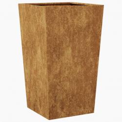 Jardinière bac lit surélevé plantes fleurs terrasse jardin 45 x 45 x 75 cm acier corten Marron 02_0