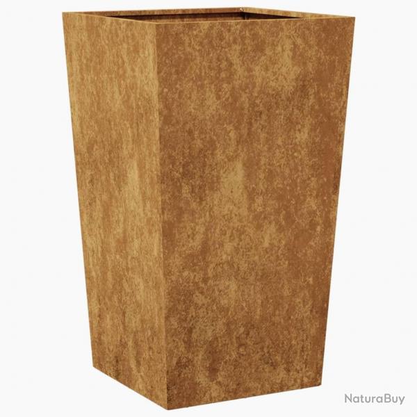 Jardinire bac lit surlev plantes fleurs terrasse jardin 45 x 45 x 75 cm acier corten Marron 02_0