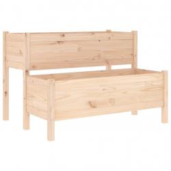 Jardinière bac lit surélevé plantes fleurs terrasse jardin 110 x 84 x 75 cm bois massif de pin marr