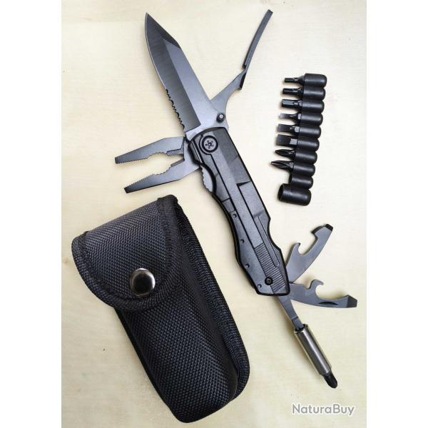 Couteau tout Acier Inoxydable Multi-fonction Pliant /14 en 1