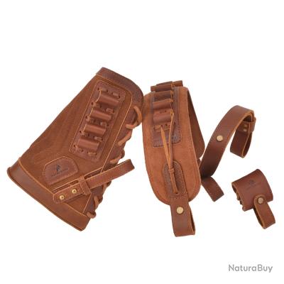 Support De Fusil En Cuir Pour Crosse - Poche à Munitions Universelle - Wayne's Dog