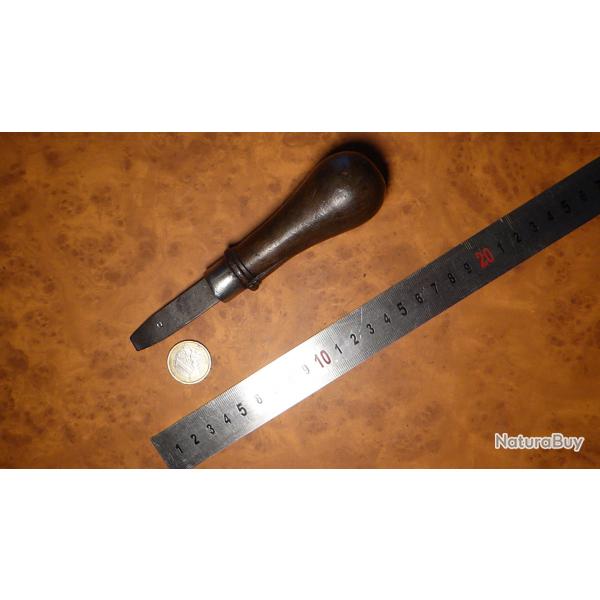 tournevis ancien de 16cm manche bois