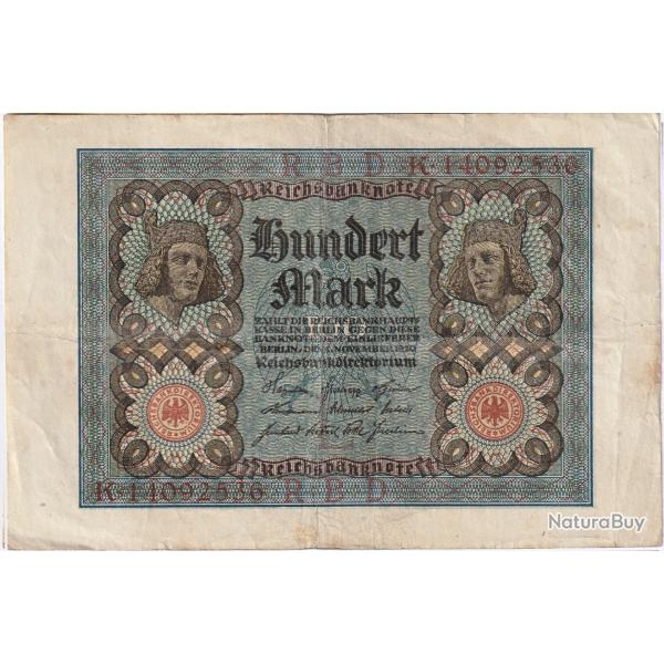 BILLET 100 Mark ALLEMAGNE 1920 P.069b