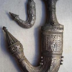 2 POIGNARD dit Jambiya Yémen XIXème XX siècle knife dagger  couteau dague x