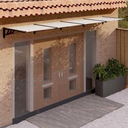 Auvent de porte Noir et transparent 396x90 cm Polycarbonate alsavelo