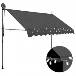 Auvent manuel rétractable avec LED 300 cm Anthracite alsavelo