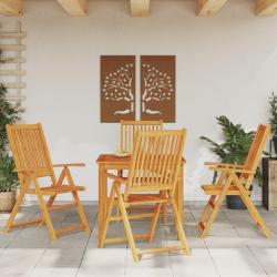 Ensemble à manger de jardin 5 pcs Bois d'acacia solide alsavelo