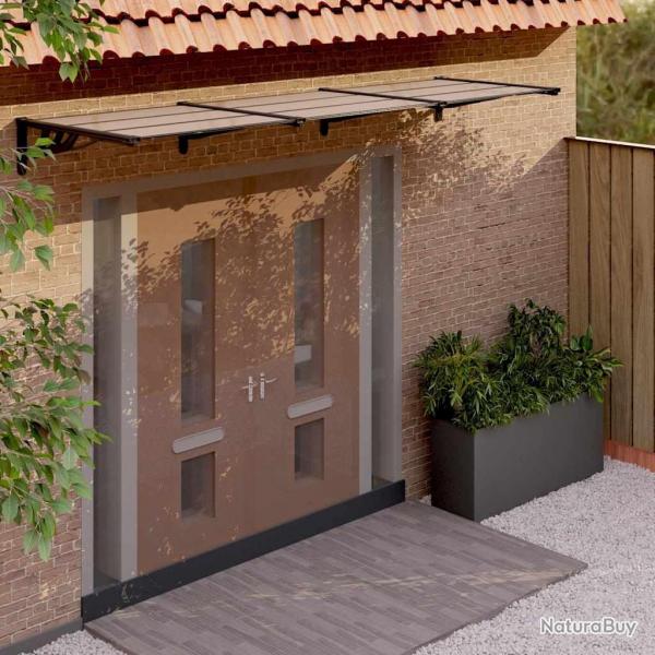 Auvent de porte Noir 358,5x90 cm Polycarbonate alsavelo