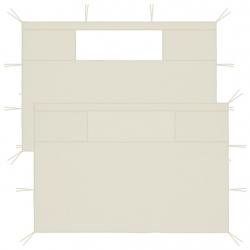 Parois latérales de belvédère avec fenêtres 2 pcs Crème alsavelo