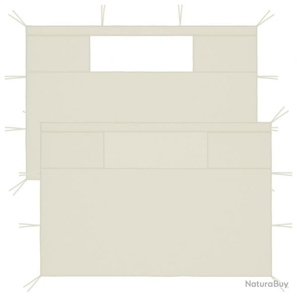 Parois latrales de belvdre avec fentres 2 pcs Crme alsavelo