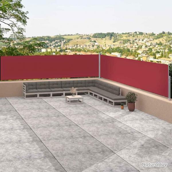 Auvent latral rtractable Rouge 117x1200 cm alsavelo