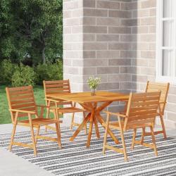 Ensemble à manger de jardin 5 pcs Bois d'acacia solide alsavelo