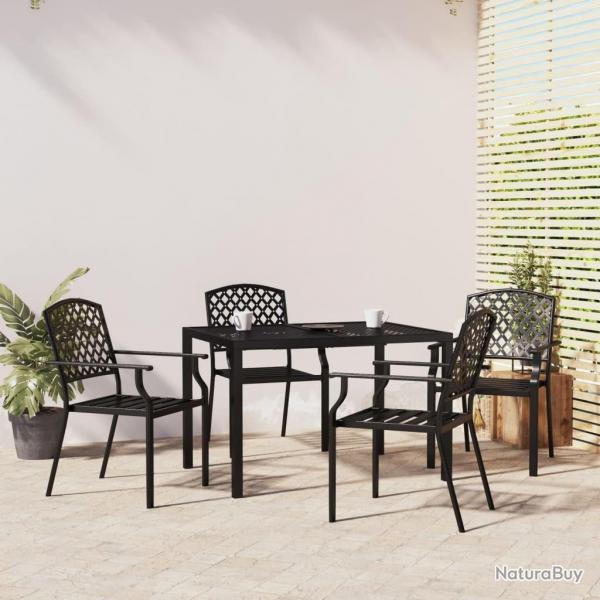 Ensemble  manger de jardin 5 pcs anthracite acier alsavelo