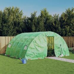 Serre avec cadre en acier vert 20 m² 5x4x2,3 m alsavelo
