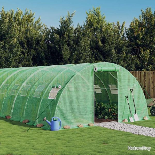 Serre avec cadre en acier vert 24 m 6x4x2 m alsavelo