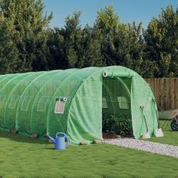 Serre avec cadre en acier vert 24 m² 8x3x2 m alsavelo