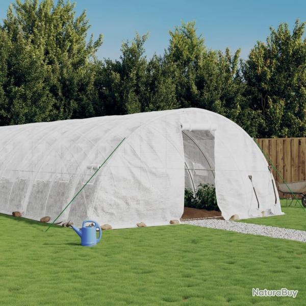 Serre avec cadre en acier blanc 30 m 6x5x2,3 m alsavelo