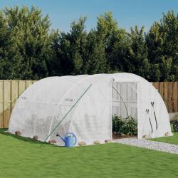 Serre avec cadre en acier blanc 16 m² 4x4x2 m alsavelo
