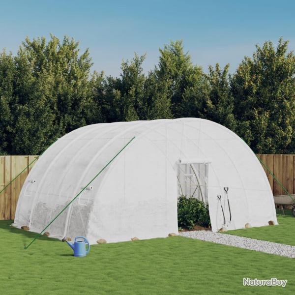 Serre avec cadre en acier blanc 24 m 6x4x2,85 m alsavelo