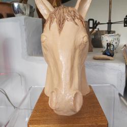Tête de Cheval en terre cuite signé B Gally