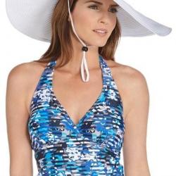 Coolibar - Chapeau Femmes anti UV à bord larges - Blanc Blanc 58cm