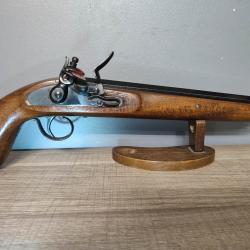 Grand pistolet à silex bronzé noir parfait fonctionnement mécanique très bel état