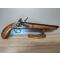 petites annonces chasse pêche : Grand pistolet à silex bronzé noir canon à pans parfait fonctionnement mécanique très bel état