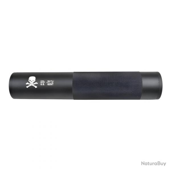 Silencieux Pour Réplique Airsoft 190x35mm Tête de Mort U.S. GOVT (Cyma)