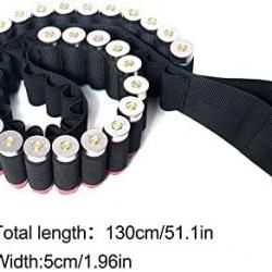 Ceinture de Tir Tactique, 50 Trous Cartouchière de Fusil de Chasse Ronde Ceinture de Porte-Coquille