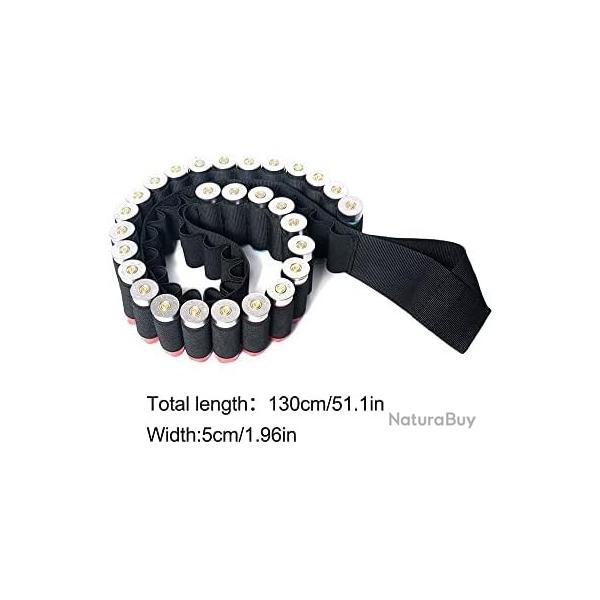 Ceinture de Tir Tactique, 50 Trous Cartouchire de Fusil de Chasse Ronde Ceinture de Porte-Coquille