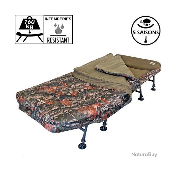 Bed Chair Carp Design Camo Line XL 8 pieds 5 Saisons
