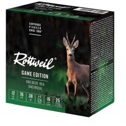 Cartouches de chasse ROTTWEIL GAME EDITION CHEVREUIL Cal. 12/70 - 38 grammes - N°2 (3,75mm)