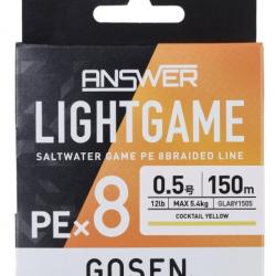 Tresse Gosen Answer Lightgame X8 150m 150m Cocktail Yellow 0,105mm 4,7kg