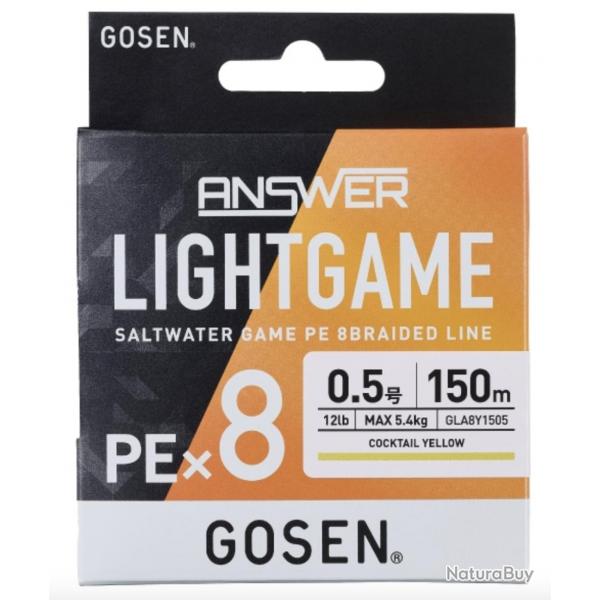 Tresse Gosen Answer Lightgame X8 150m 150m Cocktail Yellow 0,105mm 4,7kg
