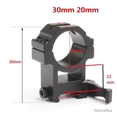 Anneau De Fixation Rapide 25,4 Mm / 30 Mm Cantilever Picatinny Weaver – Support Robuste Pour Lunette + Accessoires
