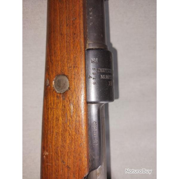 Fusil mauser G 98 gewerh G 98 WWI 1917 Calibre 8.57 is et baonnette mauser 1938 tcheque