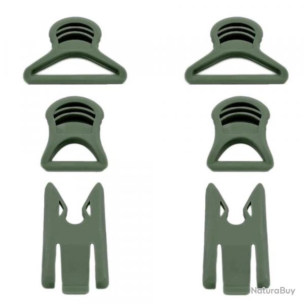 Clips pivotants TRAIL BLASER casque 6pcs - Vert arme