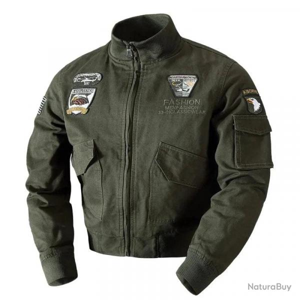 Veste aviateur Air Force CLASSDIM col montant - Vert / XXL