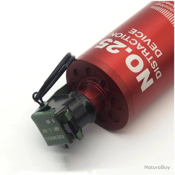 Grenade factice mtal NO.25 rouge - Rouge
